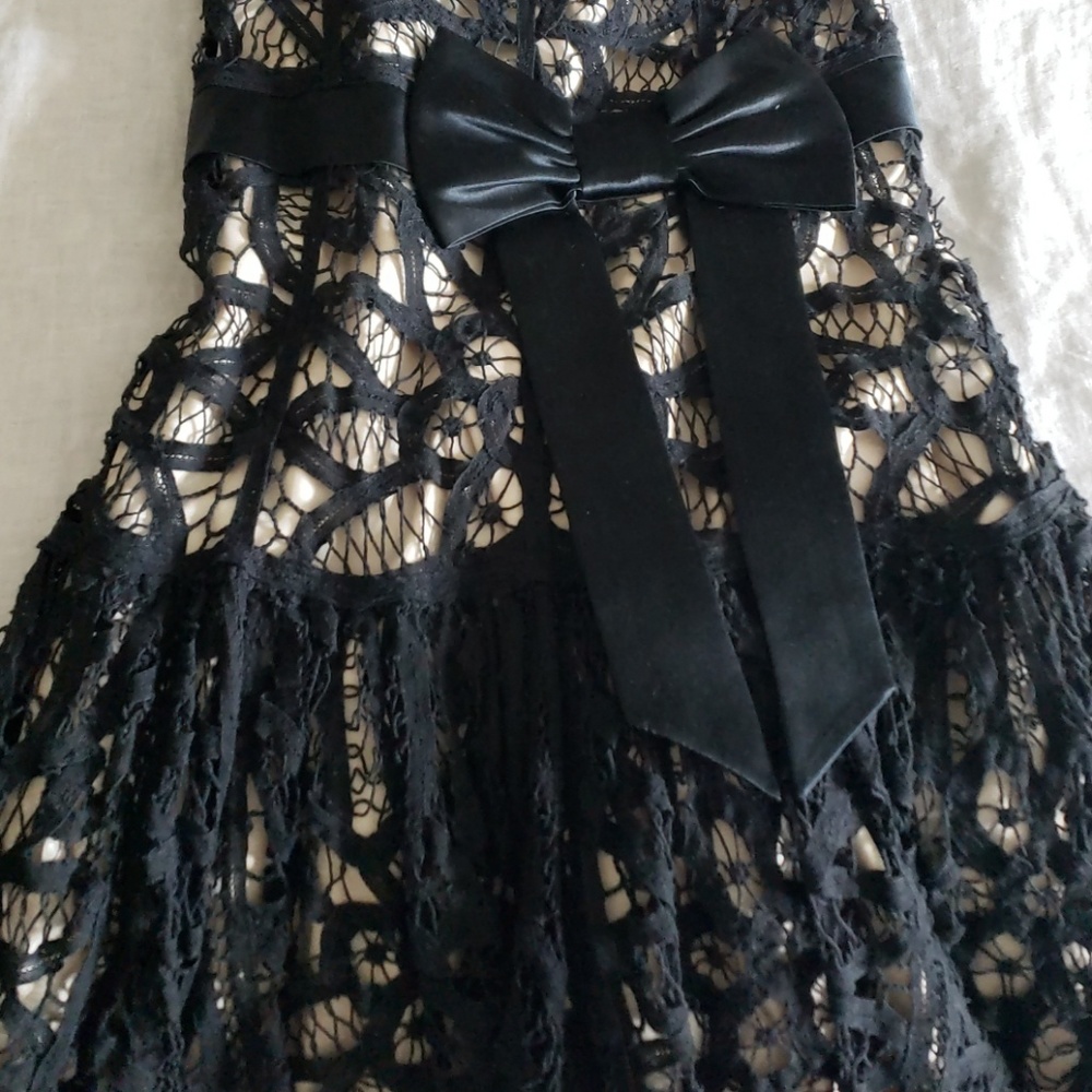 * Betsey Johnson Black Crochet Lace Dress - Picture 3 of 3
